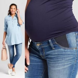 Isabel Maternity Inset Panel Skinny Crop Jeans